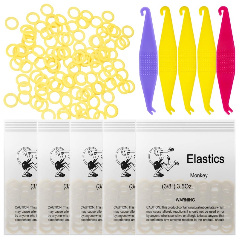 500 Pcs Orthodontic Elastic Rubber Bands 35 Ounces Heavy Dental Rubber Traction Bands Free Elastic Placer for Braces 38Monkey