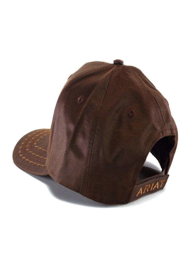 ARIAT Men's Oilskin Corner Logo Cap, Brown, One Size - Image 5