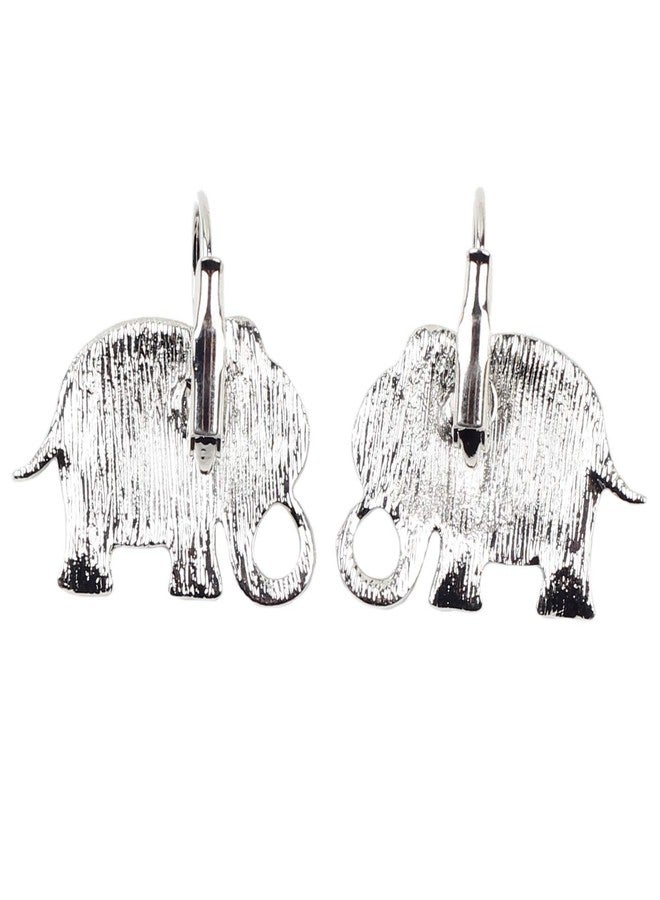 NEWEI Cute Zinc Alloy Enamel Elephant Earrings Leverback Dangle Hoop Jungle Animals Jewelry for Women Gifts Charms (Blue) - Image 5
