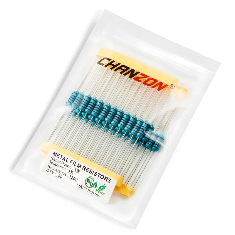 CHANZON 50pcs 1W 120Ω ohm Metal Film Fixed Resistor 0.01 ±1% Tolerance 120 R MF Through Hole Resistors Current Limiting Rohs Certificated - Image 4