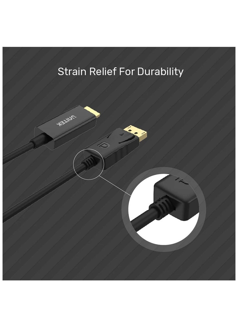 UNITEK - كابل DisplayPort إلى HDMI بدقة 1080P Full HD بطول 1.8 متر - Image 1
