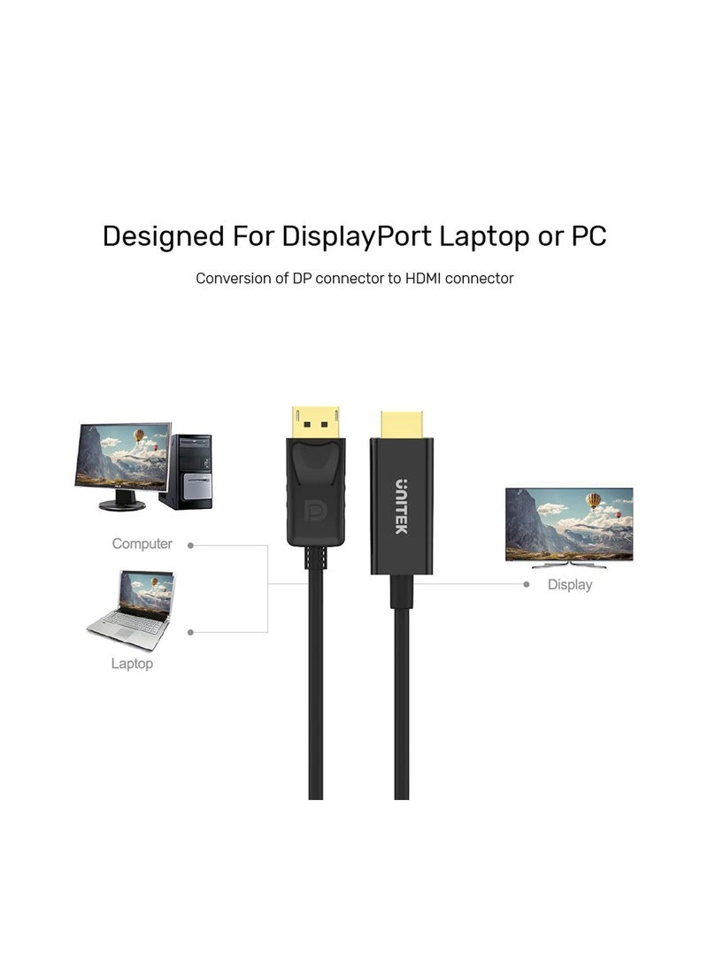 UNITEK - كابل DisplayPort إلى HDMI بدقة 1080P Full HD بطول 1.8 متر - Image 1
