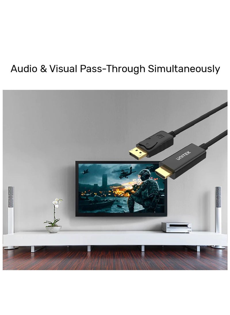 UNITEK - كابل DisplayPort إلى HDMI بدقة 1080P Full HD بطول 1.8 متر - Image 1