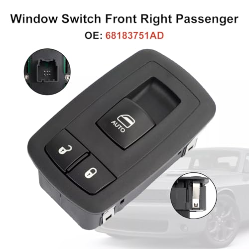 Capshat Power Window Switch Front Right Passenger Side Compatible with Dodge Challenger 2015-2022 | Replaces# 68183751AD, 68183751AA, 68183751AB, 68183751AC - Image 3
