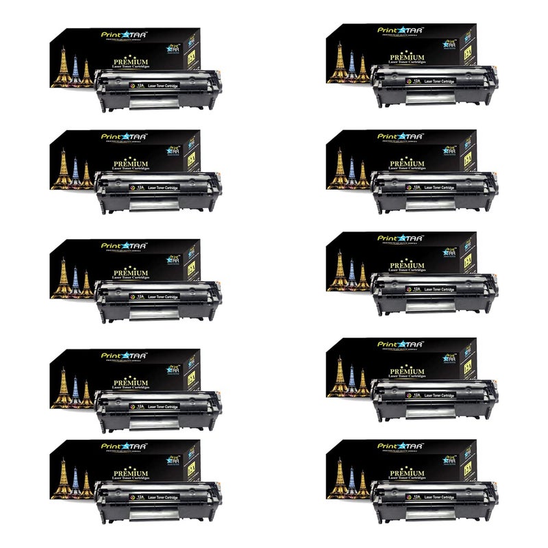 Print Star 12A Black Laser Toner Cartridge Compatible with HP Laserjet Printers 1010, 1012, 1015, 1018, 1020, 1022, 3020, 3030, M1005, M1319f | Q2612A Replacement Cartridge (Pack of 10) - Image 5