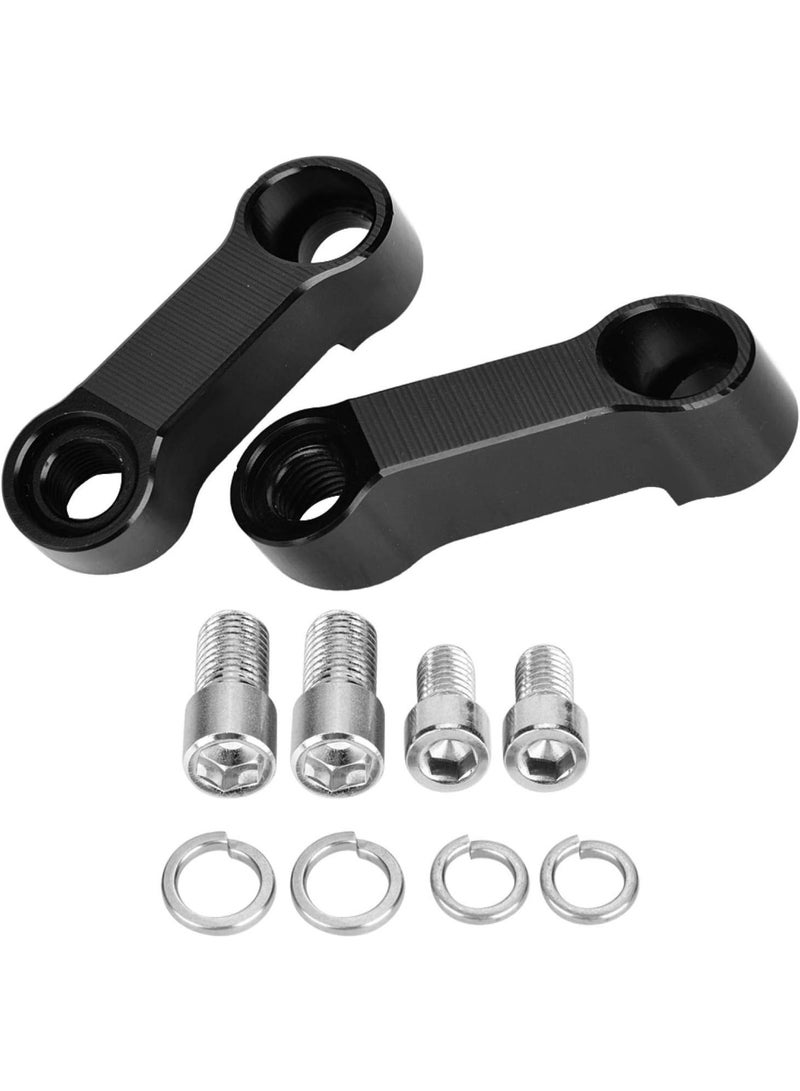 Motorcycle Rearview Mirror Riser Extender Adapter Kit, 10mm 8mm, Black - Image 1