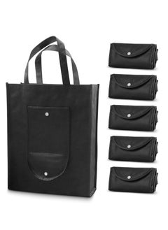 Reusable Grocery Shopping Bags, 5 Foldable Grocery Bags, Sturdy and Heavy-duty with a Weight of 20 Pounds, Suitable for Shopping, Hiking, and Camping(Black)