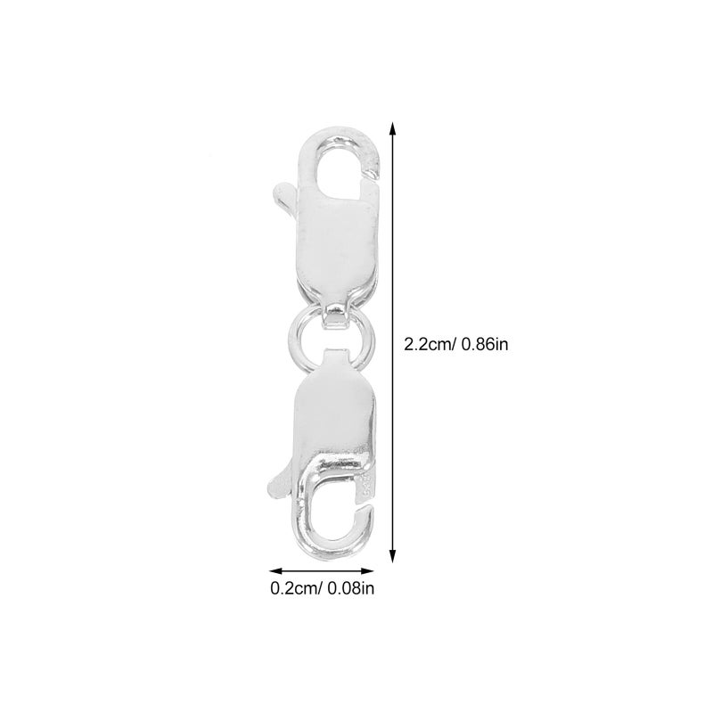 Sterling Silver Double Lobster Clasp Extender Connector with Jump Rings for Jewelry Making - Image 3