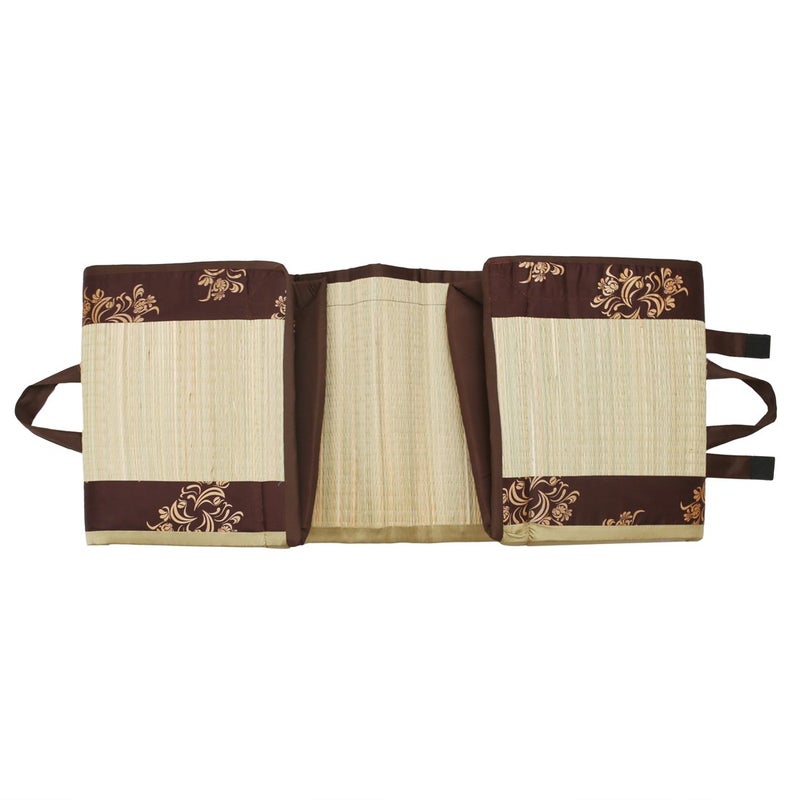 Generic Future Lifestyle Foldable Cushion Mat Korai River Grass 3 X 6 ft Fabric Brown Butter Satin with 18 MM Soft Foam Portable and Comfort Sleep - Image 2