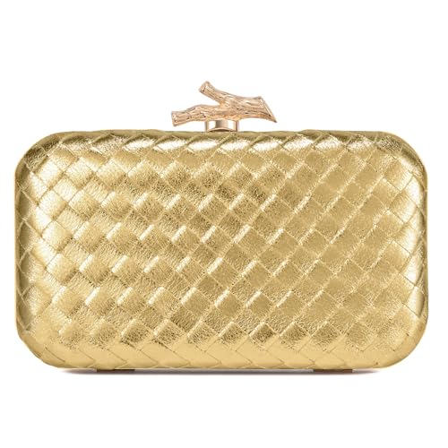 CHUNLI Clutch Purses for Women Evening/Wedding Chic Woven Bag Formal PU Leather Purse Designer Handbags for Women - Image 1
