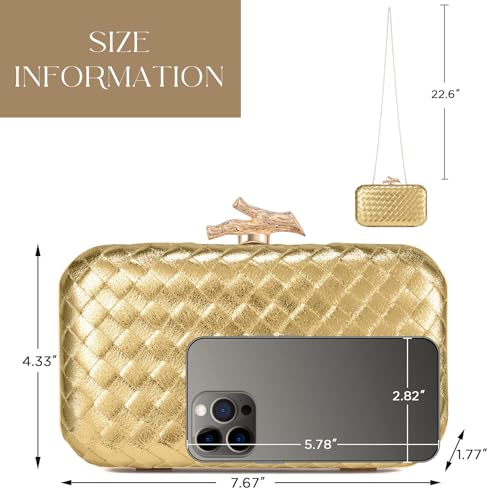 CHUNLI Clutch Purses for Women Evening/Wedding Chic Woven Bag Formal PU Leather Purse Designer Handbags for Women - Image 4