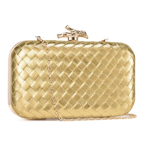 CHUNLI Clutch Purses for Women Evening/Wedding Chic Woven Bag Formal PU Leather Purse Designer Handbags for Women - Image 2
