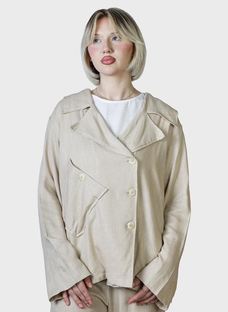 Jimmy Le Bond Linen Set of Button Down Jacket and Pants