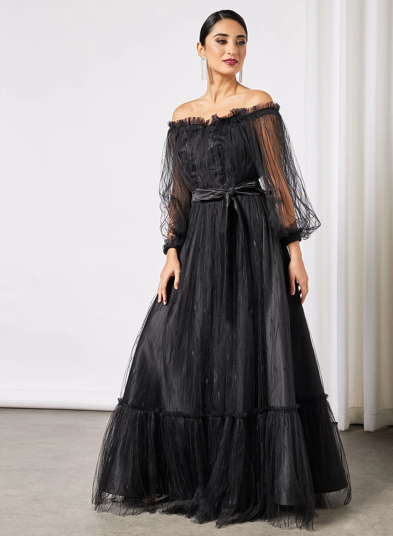 House of Moda Off-Shoulder Maxi Dress