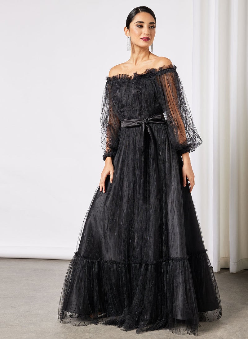 House of Moda Off-Shoulder Maxi Dress - Image 1