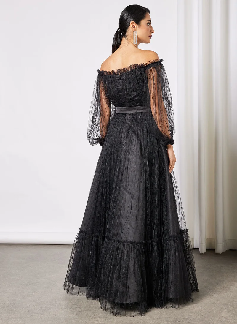 House of Moda Off-Shoulder Maxi Dress