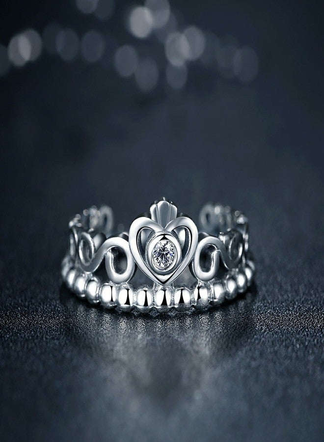 Presentski Simple Fashion 925 Sterling Silver Crown Princess Diamond Ring for Wedding Jewelry - Image 2