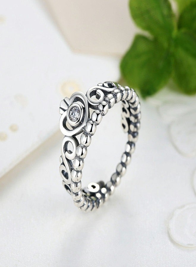 Presentski Simple Fashion 925 Sterling Silver Crown Princess Diamond Ring for Wedding Jewelry - Image 4