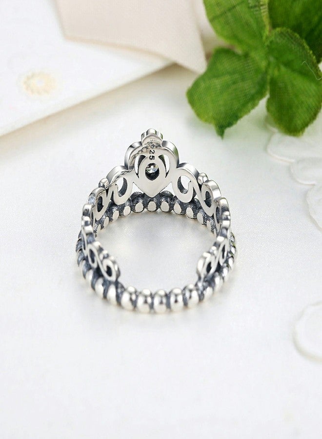 Presentski Simple Fashion 925 Sterling Silver Crown Princess Diamond Ring for Wedding Jewelry - Image 3