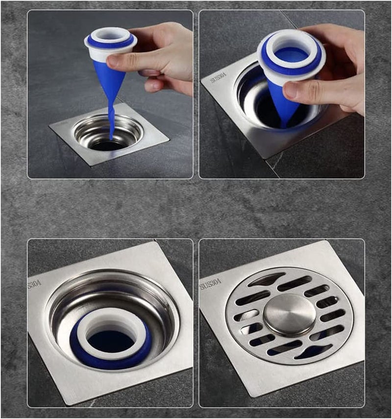 Leeonz Shower Floor Drain Backflow Preventer, One Way Valve Sewer Core, Bathroom Kitchen Laundry ( 5 x 5 x 11cm , Blue Pack of 3) - Image 3