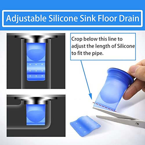 Leeonz Shower Floor Drain Backflow Preventer, One Way Valve Sewer Core, Bathroom Kitchen Laundry ( 5 x 5 x 11cm , Blue Pack of 3) - Image 4
