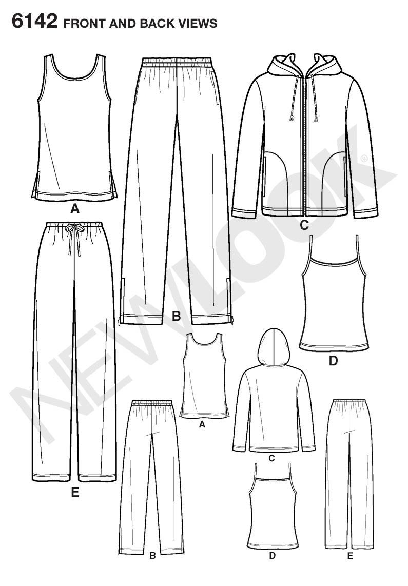 NEW LOOK نمط خياطة نيو لوك 6142 للنساء/الرجال، الحجم A - Image 2