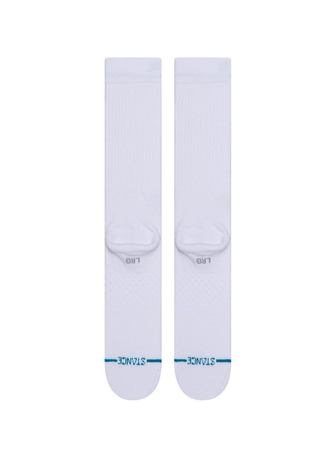 Stance mens Icon Classic Crew Casual Sock, White, Medium US - Image 3