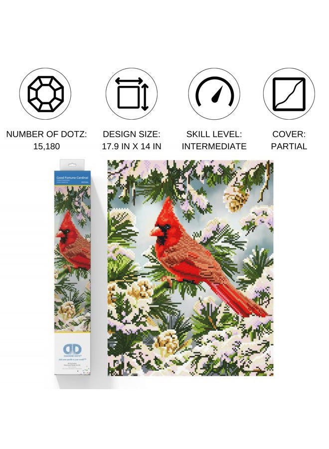 Diamond Dotz ® - Good Fortune Cardinal, Partial Drill, Round Dotz, Diamond Painting Kits, Diamond Art Kits for Adults, Gem Art, Diamond Art, Diamond Dotz Kits, 17.9"x14" - Image 2