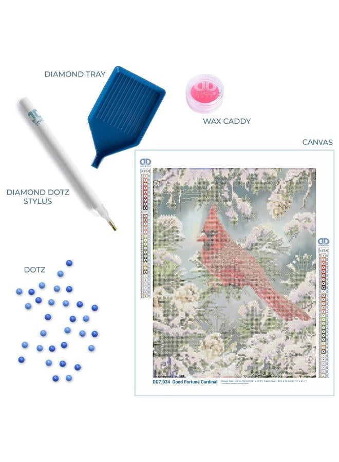 Diamond Dotz ® - Good Fortune Cardinal, Partial Drill, Round Dotz, Diamond Painting Kits, Diamond Art Kits for Adults, Gem Art, Diamond Art, Diamond Dotz Kits, 17.9"x14" - Image 4