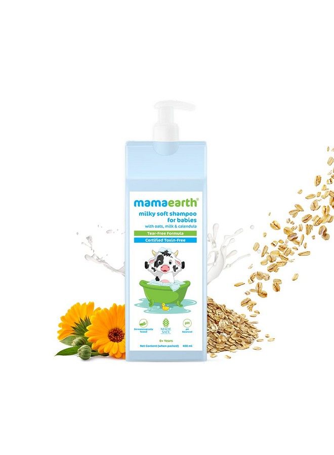 Mamaearth Milky Soft Shampoo With Oats Milk And Calendula For Babies (400 Ml) - Image 3