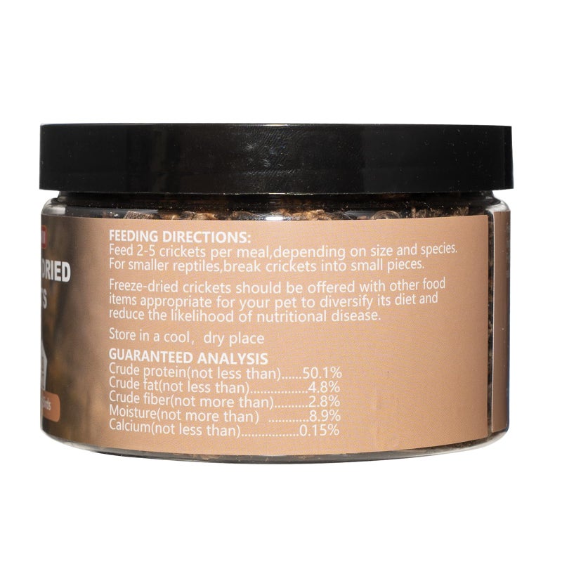 JADINGSFARM Freeze Dried Crickets - 2.8 Oz High Protein Freeze Dried Crickets, Food for Reptiles, Bearded Dragons, Lizards, Geckos, Birds, Fish,Hedgehogs, Bearded Dragon Food - Image 4