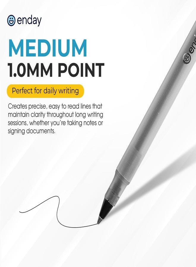 Enday Pens Ballpoint (60 Pack) 30 Blue & 30 Black Pens, Ink Pens Bulk, Medium Point 1.0mm, Smooth Writing Ballpoint Pens, Comfortable Grip Ball Point Pens Black, Quick Dry Ink. - Image 3