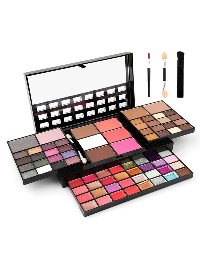 هويتك مجموعة لوحة مكياج متكاملة مع مرآة وظلال عيون متعددة الألوان وأحمر خدود وأحمر شفاه وأدوات - Image 1