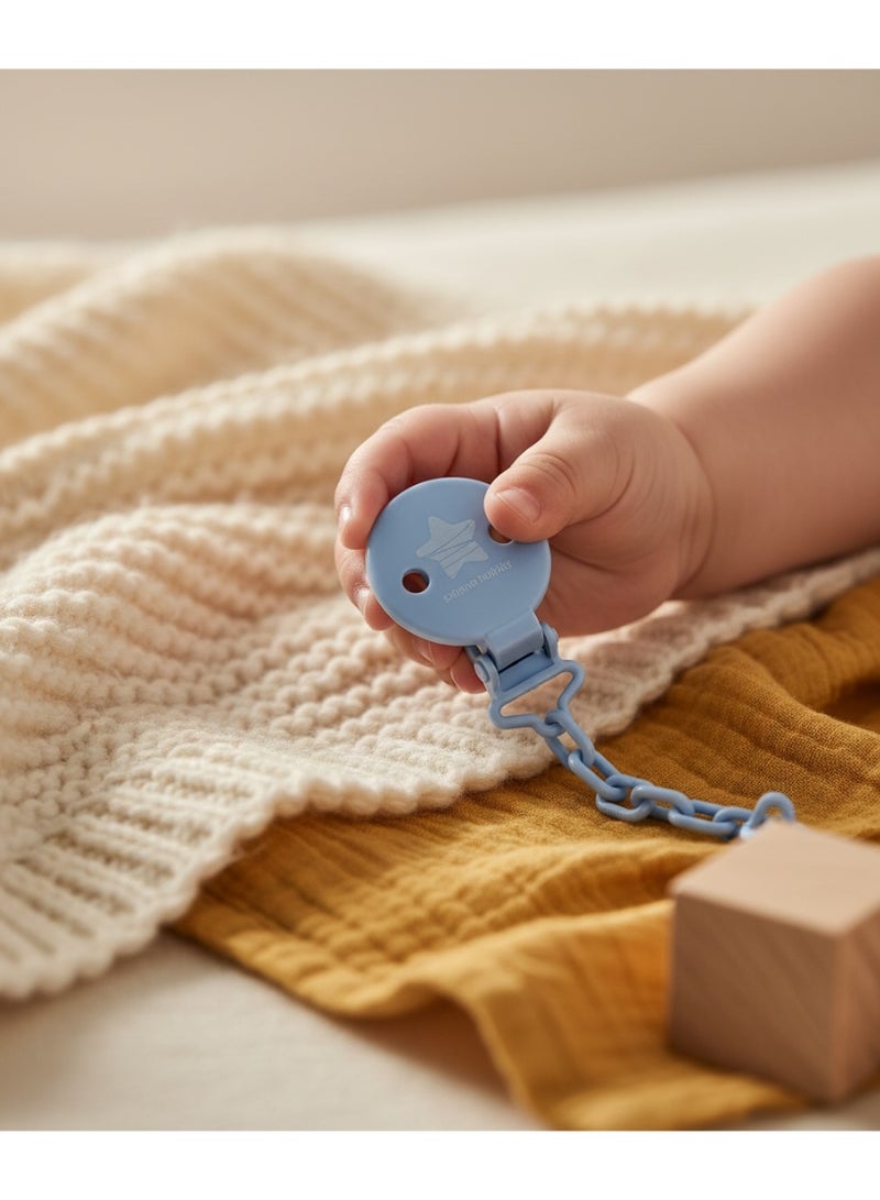Canpol Babies Soother Holder | 0m+ | Pacifier Clip with Chain | Prevents Pacifier Loss | BPA Free | Blue - Image 5