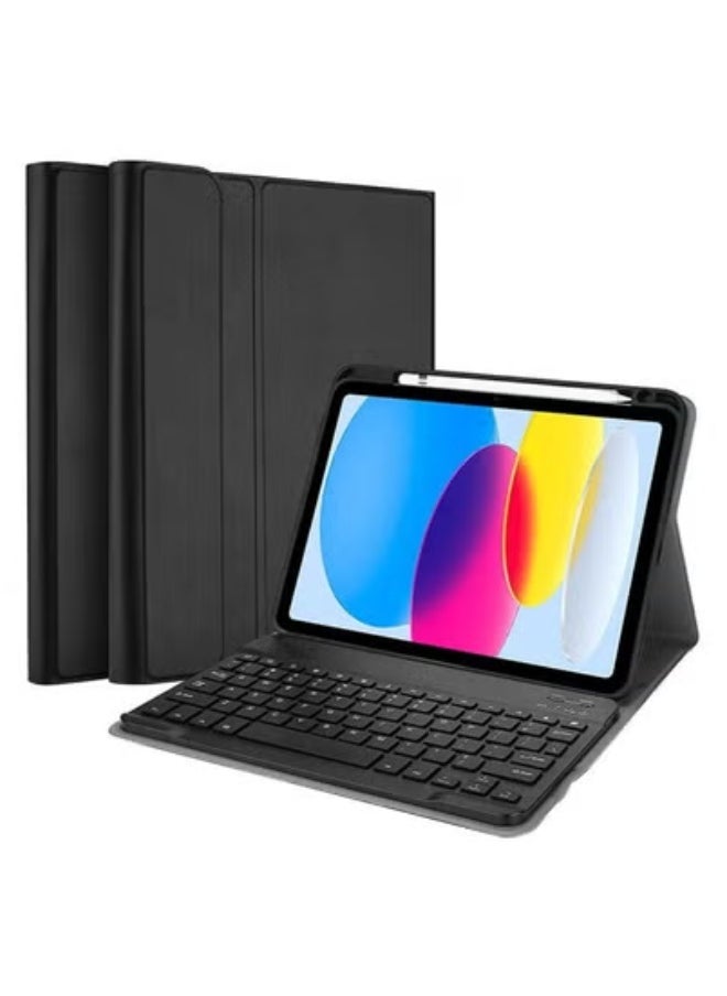 JAJEEK Lightweight Smart Cover with Magnetically Detachable Wireless Keyboard for iPad 2022 (10th Gen) 10.9 inch – Slim, Protective Bluetooth Keyboard Case – Responsive Typing & Magnetic Attachment – Portable iPad Keyboard Cover for Work, School & Travel – Black  - Image 1