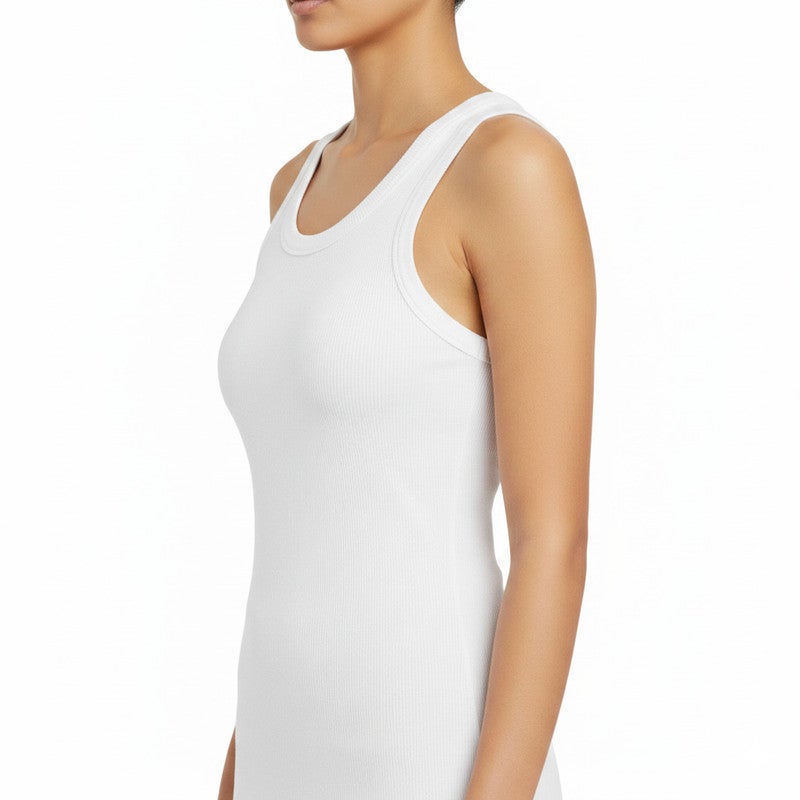 JOANNA Women Tank Top Ribbed Scoop Neck Slim Fit Casual Daily Wear Sleeveless Basic Essential Layering Piece Apparel Top - Image 3