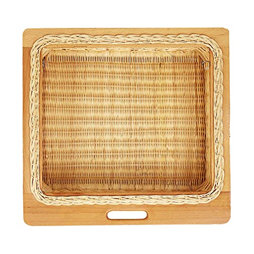 Akway Wicker basket for Modular Kitchen | Pull out Wicker Basket for | Onion Patoto basket for Kitchen (Without Partition, 22"W (564mm) Including Channel x 16"D x 8"H) - Image 1