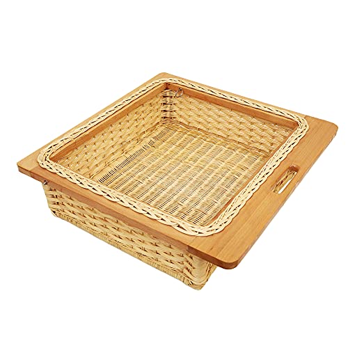 Akway Wicker basket for Modular Kitchen | Pull out Wicker Basket for | Onion Patoto basket for Kitchen (Without Partition, 22"W (564mm) Including Channel x 16"D x 8"H) - Image 2