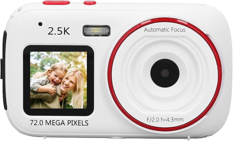 White Digital Camera 72MP 2 5K Dual Screen Autofocus 16X Zoom Anti Shake Vlogging Camera - Image 2