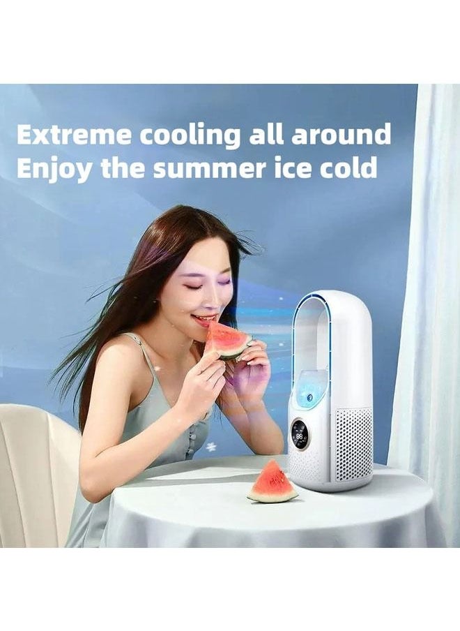 Arabest 3-in-1 Portable Air Cooler Fan With Timing Humidification Mini Air Cooler Desk Air Cooling Fan 6 Speeds Bladeless Fan  - Image 2