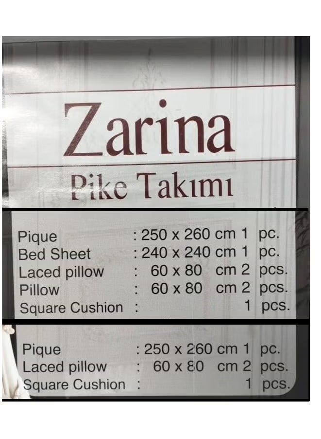 Zarina طقم غطاء سرير زارينا المميز - بطانية مزخرفة مع ملاءة سرير بحجم كينغ وأغطية وسائد وطقم غطاء وسادة ناعم وقابل للتنفس وقماش متين للاستخدام المنزلي والفندقي (رمادي) - Image 2
