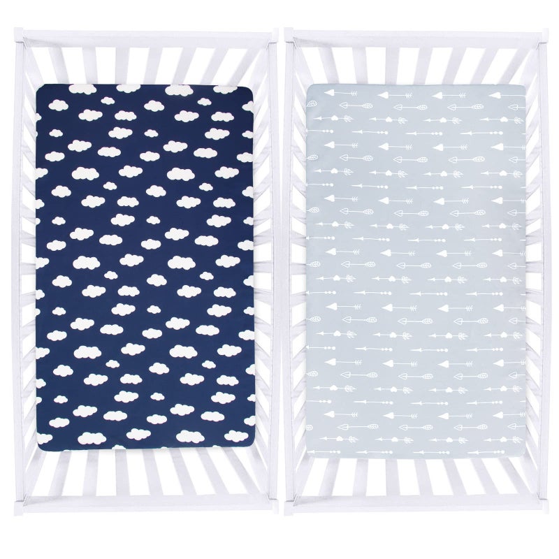 Biloban Crib Sheets Fitted, 2 Pack Crib Sheet Fits for Standard Crib Mattress, Toddler Sheets for Baby Boys & Girl - Image 2