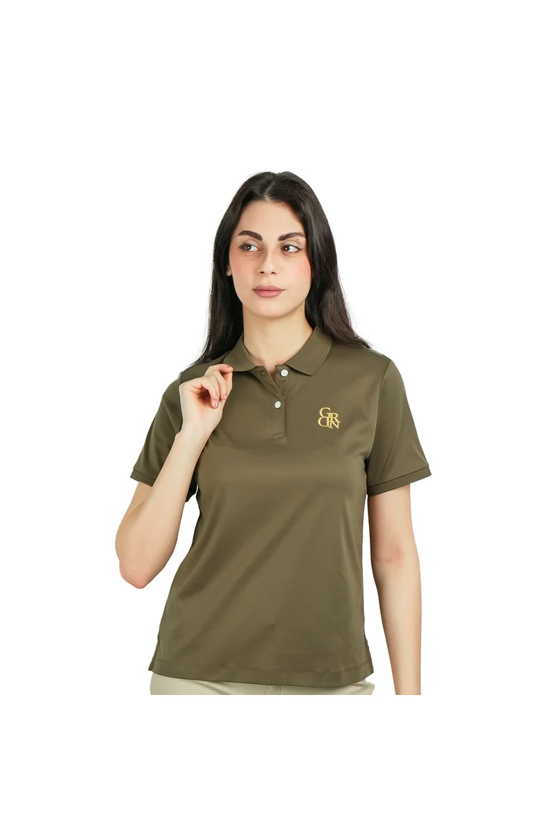 جيوردانو Green Cotton Polo for Women