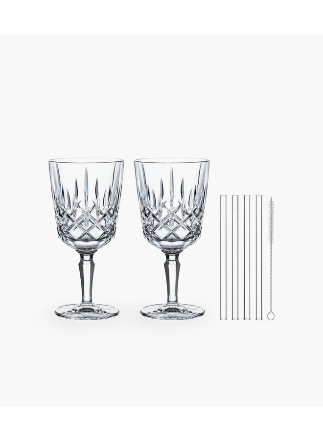 Nachtmann Noblesse Cocktail Glasses Set Of 2 With 4 Glass Straws  - Image 1