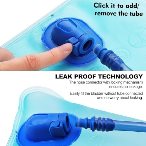 CHERAINTI Hydration Bladder, 1.5L Water Bladder for Hiking Backpack Leak Proof Water Reservoir Storage, 1.5 Liter BPA-Free Water Pouch Hydration Pack Replacement for Biking Climbing Cycling Running, Blue - Image 4