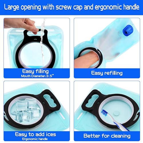 CHERAINTI Hydration Bladder, 1.5L Water Bladder for Hiking Backpack Leak Proof Water Reservoir Storage, 1.5 Liter BPA-Free Water Pouch Hydration Pack Replacement for Biking Climbing Cycling Running, Blue - Image 5