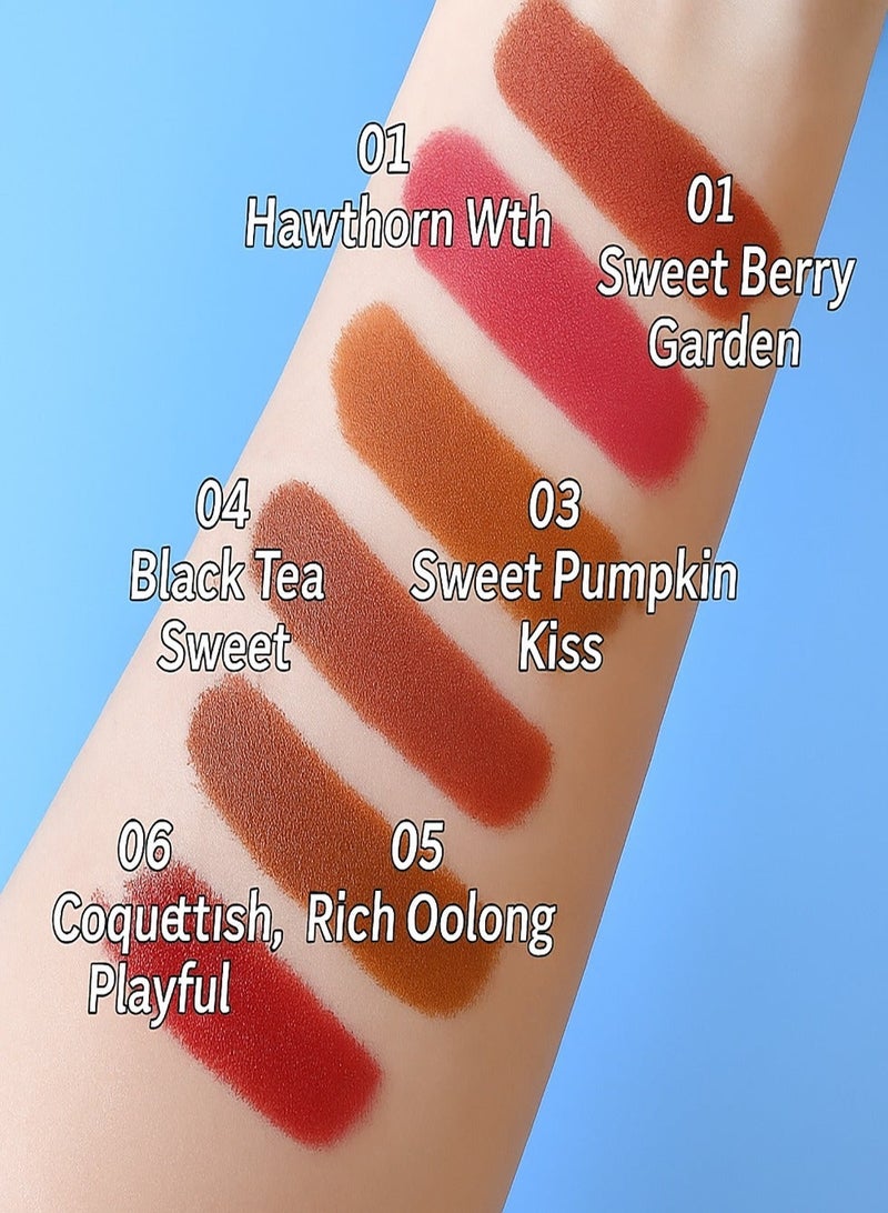 هينغ فانغ طقم أحمر شفاه سوفت بير ميست – 6 ألوان مع علبة مرآة - Image 3