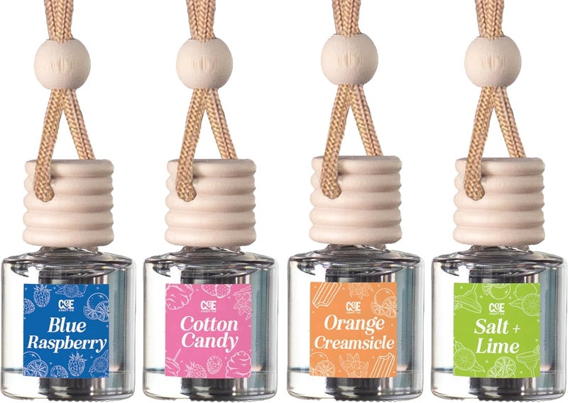 CE CRAFT معطر هواء معلق للسيارة من – موزع زيت عطري مع زيوت أساسية – روائح علاج بالروائح طويلة الأمد للسيارات – عبوة من 4، صيفي - Image 2
