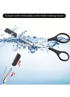 CleanWave - The Pure Effect Professional Eyebrow Scissors with Guide Comb, Precision Grooming Tool, Waterproof Design  - Image 1