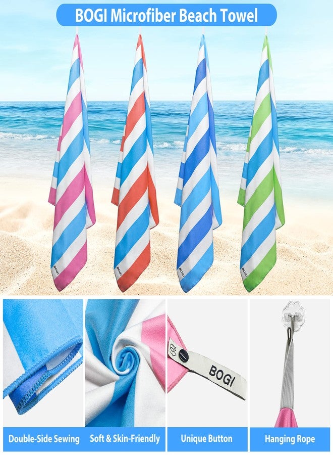 BOGI 4 Pack Microfiber Beach Towel Set for Travel Bath Beach Swim Gym Yoga（XL 79''x35.5''） - Image 3